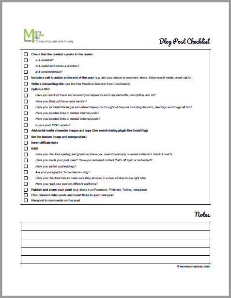 ultimate blog post checklist