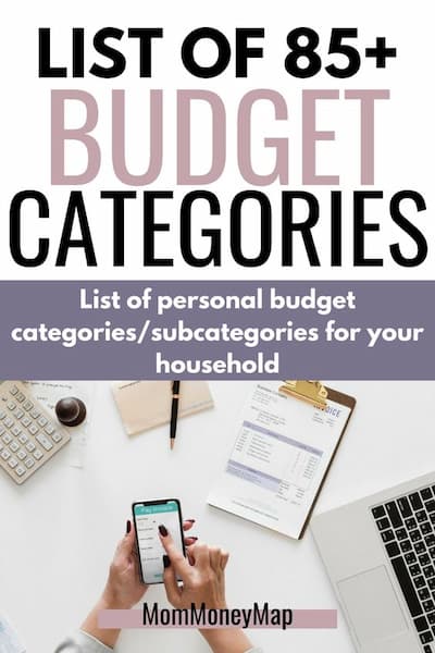 budget categories and subcategories