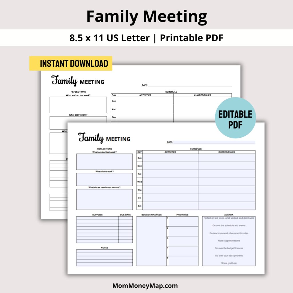 family meeting agenda
